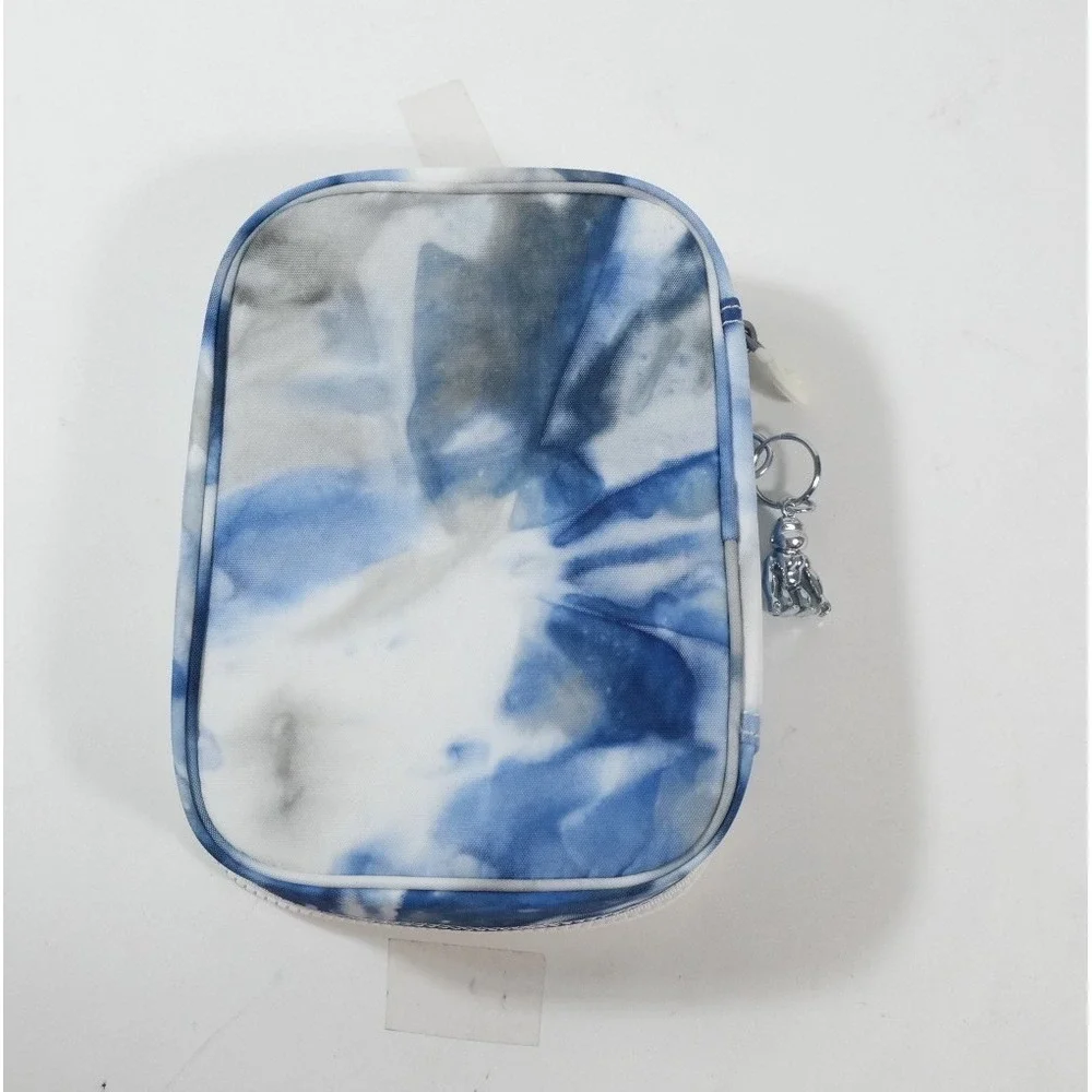 Kipling Pencil Case Unisex OS White Blue 100 Pens Tie Dye Organizer Pouch Bag
